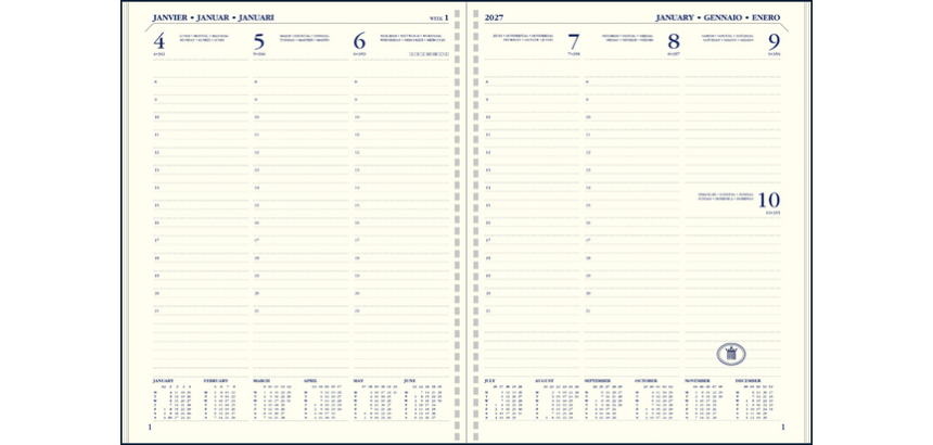 Agendavulling 2027 Ryam Executive A5 7dagen/2pagina's staand