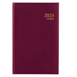 Agenda 2025 Brepols Saturnus Luxe court 1 jour/1 page bordeaux