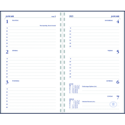 Recharge agenda 2025 Ryam Memoplan 7 portrait 7 jours/2 pages blanc