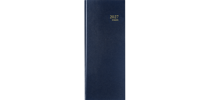 Agenda 2027 Brepols Saturnus Lima long 1 jour/1 page bleu