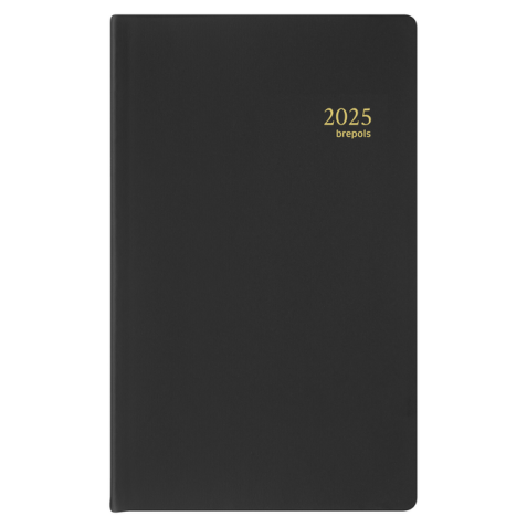 Agenda 2025 Brepols Breplan Seta 7 jours/1 page assorti noir bordeaux bleu