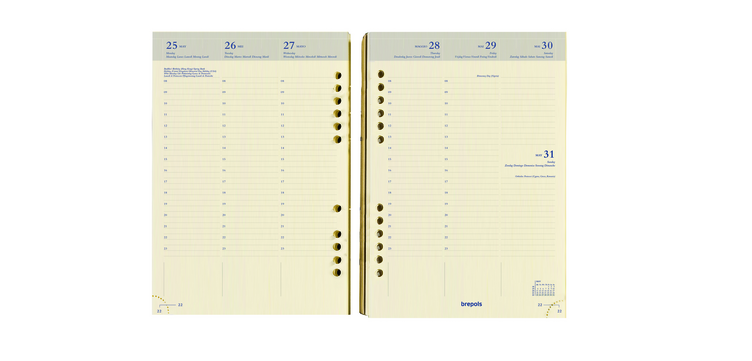 2027 Brepols Brefax Agenda Refill 7 Days/2 Pages