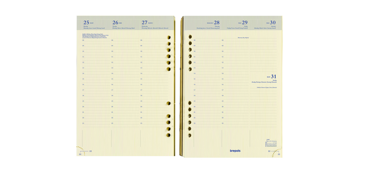 2027 Brepols Brefax Agenda Refill 7 Days/2 Pages