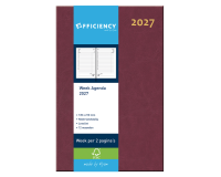 2027 Agenda Ryam Efficiency Baladek 7 days/2 pages burgundy