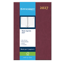 2027 Agenda Ryam Efficiency Baladek 7 days/2 pages burgundy