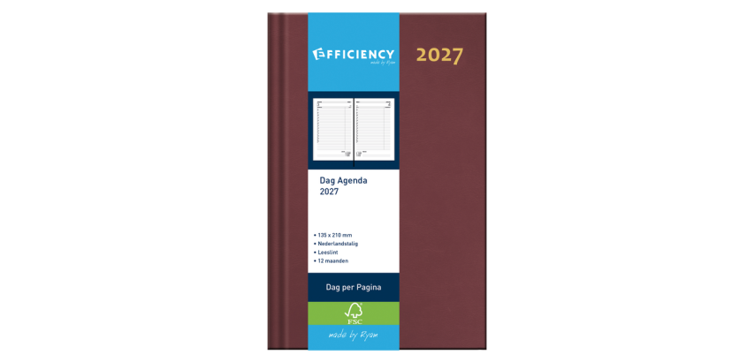 2027 Agenda Ryam Efficiency Baladek 1 day/1 page burgundy