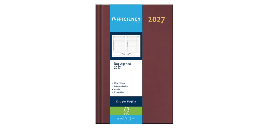 2027 Agenda Ryam Efficiency Baladek 1 day/1 page burgundy