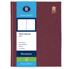 Agenda 2027 Ryam Weekplan Mundior 7 jours/ 2 pages bordeaux