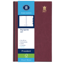 2027 Agenda Ryam President 1 day/1 page burgundy