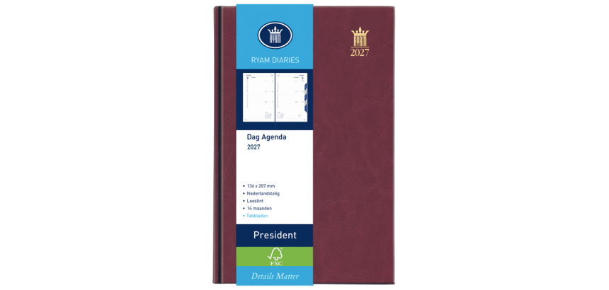 Agenda 2027 Ryam President 1dag/1pagina bordeaux