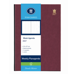2027 Agenda Ryam Weekly Mundior 7 Days/2 Pages Bordeaux