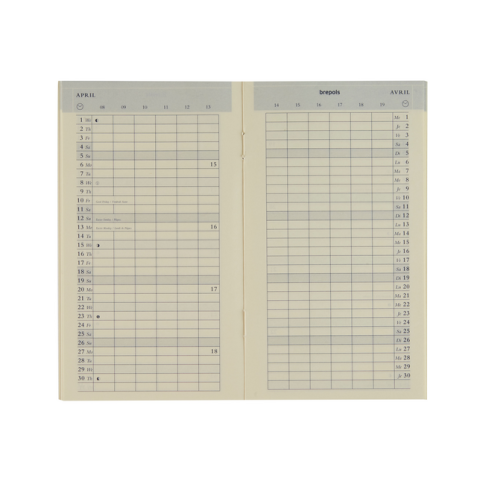 Recharge agenda 2025 Brepols Plan-O-Rama 1 mois/2 pages