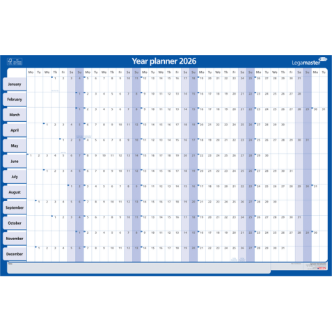 Jaarplanner 2023 Legamaster 60x90cm horizontaal oprolbaar