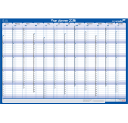 Jaarplanner 2026 Legamaster 1 persoon 90x60cm horizontaal gelamineerd Engelstalig