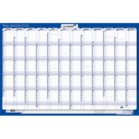 Planning personnel 2025 Legamaster 1 personne 90x60cm horizontal lamimé (EN)