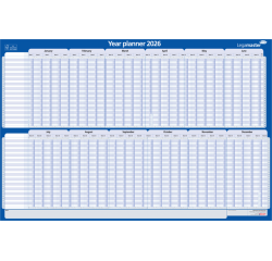 Projectplanner 2026 Legamaster 90x60cm horizontaal gelamineerd Engelstalig