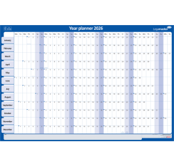 Jaarplanner 2026 Legamaster 90x60cm horizontaal gelamineerd Engelstalig