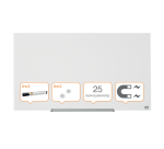 Tableau en verre Nobo Impression Pro 99,3x55,9cm blanc brillant