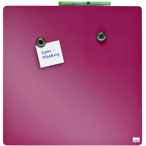 Whiteboard Nobo tegel 36x36cm roze magnetisch