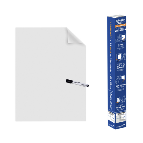 Magic-Chart Legamaster Tableau blanc 600x800mm transparent 25 feuilles