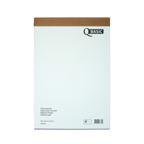 Flipoverpapier Qbasic 65x95cm 40 vel ongevouwen ruit