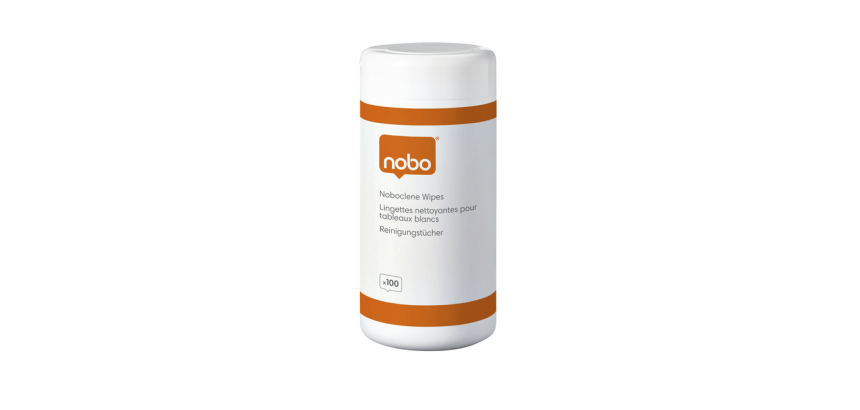 Nobo wipes for whiteboard, tub of 100 pieces