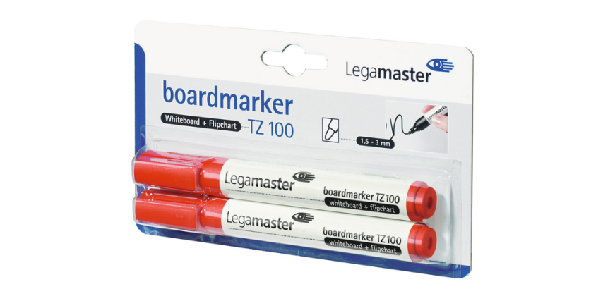 Marqueur tableau blanc Legamaster TZ100 ogive 1,5-3mm rouge 2 pièces