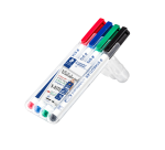 Viltstift Staedtler 301 whiteboard rond assorti 1mm 4stuks