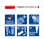 Viltstift Staedtler 301 whiteboard rond assorti 1mm 4stuks