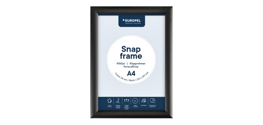 Cadre clipsable Europel A4 25mm noir