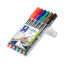 Feutre Staedtler Lumocolor 318 permanent Fin 6 pièces assorti