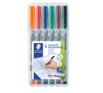 Viltstift Staedtler Lumocolor 315 non permanent medium assorti 6 stuks