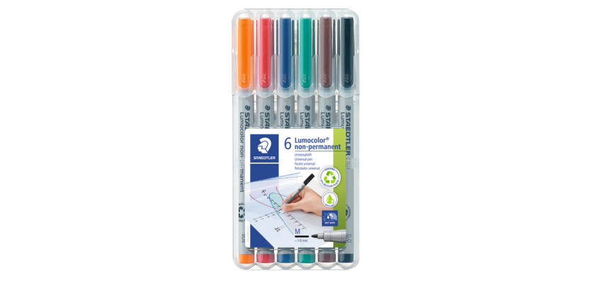 Viltstift Staedtler Lumocolor 315 non permanent medium assorti 6 stuks
