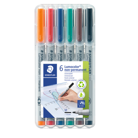 Feutre Staedtler Lumocolor 315 non permanent Medium 6 pièces assorti