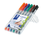 Viltstift Staedtler Lumocolor 315 non permanent medium assorti 6 stuks