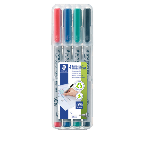 Feutre Staedtler Lumocolor 311 non permanent S 4 pièces assorti