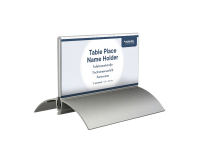 Tafelnaambord Europel 52x100mm acryl aluminium 2 stuks