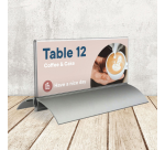 Porte-nom de table Europel 61x150mm acryl et aluminium 2 pièces