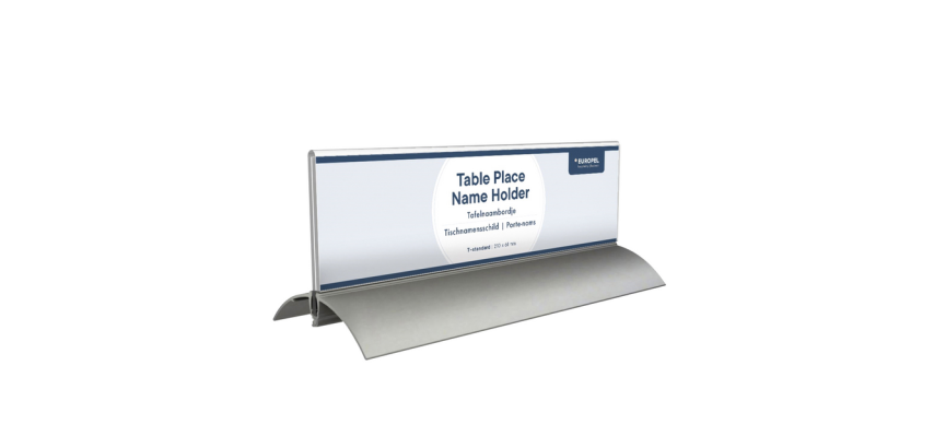 Europel table name holder 61x210mm acrylic and aluminum