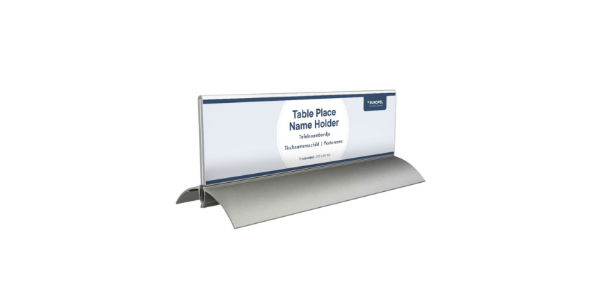 Europel table name holder 61x210mm acrylic and aluminum