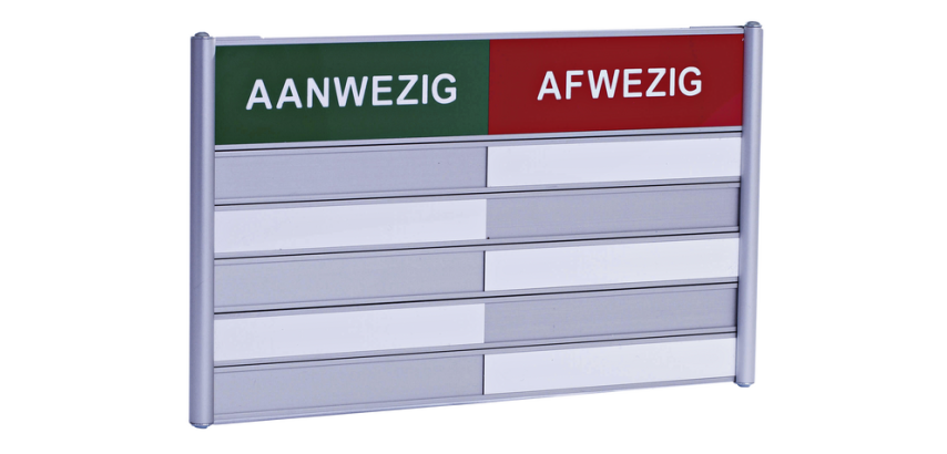 Tableau de présence pour 5 noms