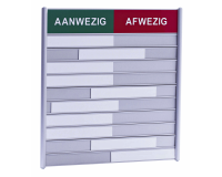 Aan- afwezigheidsbord voor 10 namen