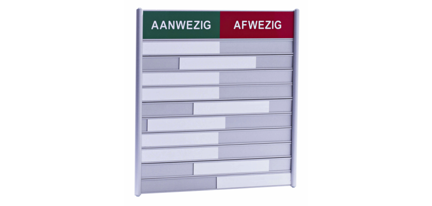 Presence table for 10 names
