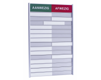 Aan- afwezigheidsbord voor 15 namen