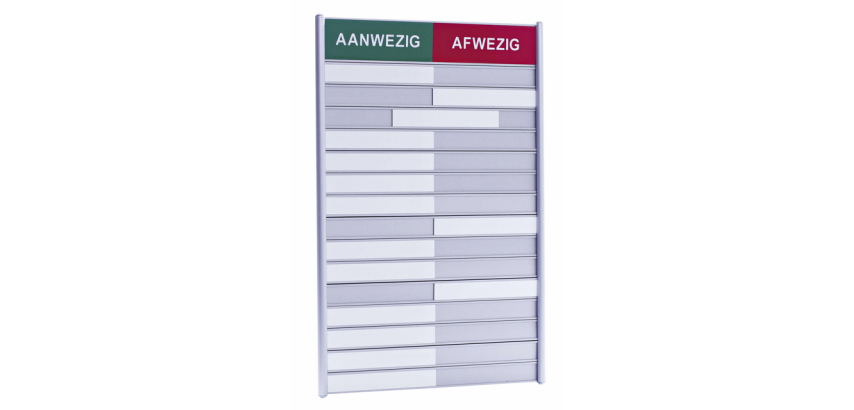Anwesenheitsliste für 15 Namen