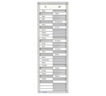 Aan-afwezigheidsbord Legamaster 770x260mm 30 namen