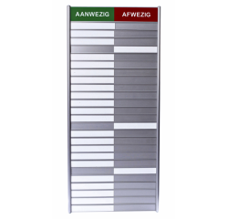 Tableau de présence pour 25 noms