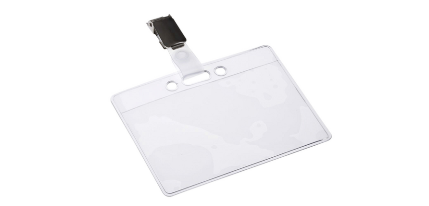 Badge Europel avec bande + pince 90x60mm