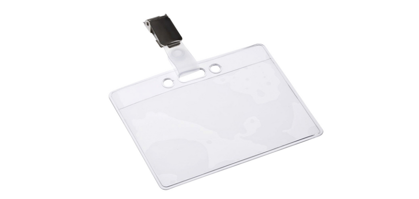 Badge Europel met strip en clip 90x60mm