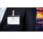 Badge Europel met strip en clip 90x60mm